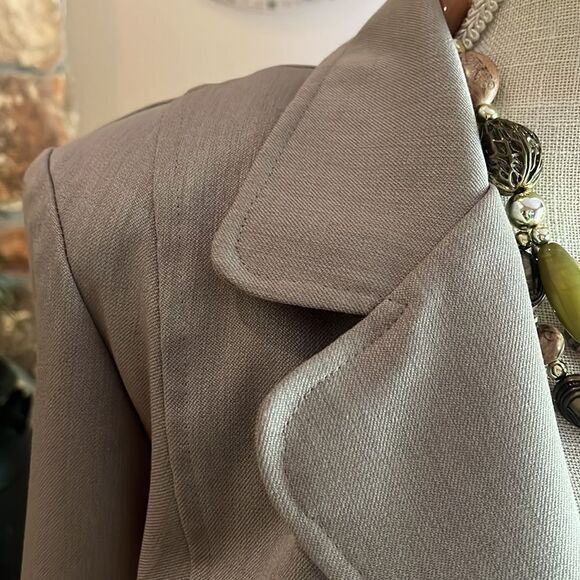 Nwt Vintage 90s City Triangles Tan Sleeveless Dress With Matching Jacket Size 11 - Picture 3 of 15